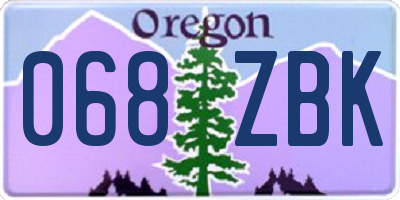 OR license plate 068ZBK