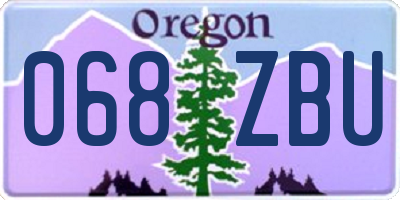 OR license plate 068ZBU