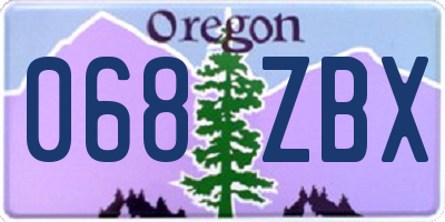 OR license plate 068ZBX