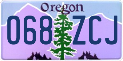 OR license plate 068ZCJ