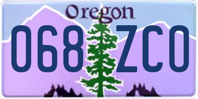 OR license plate 068ZCO