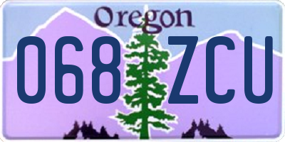 OR license plate 068ZCU