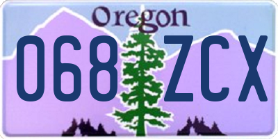 OR license plate 068ZCX