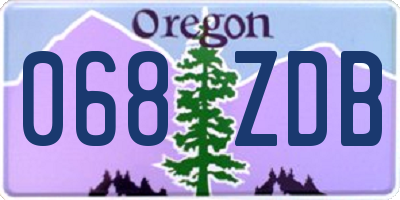 OR license plate 068ZDB