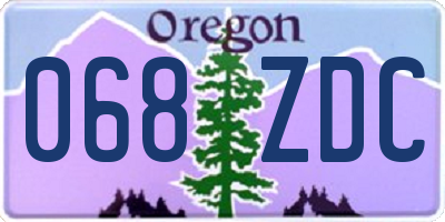 OR license plate 068ZDC