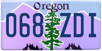 OR license plate 068ZDI