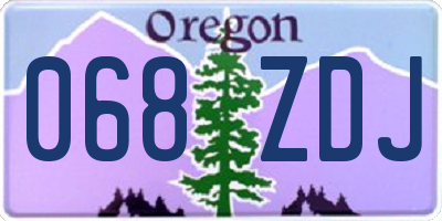 OR license plate 068ZDJ
