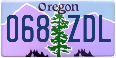 OR license plate 068ZDL