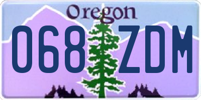 OR license plate 068ZDM