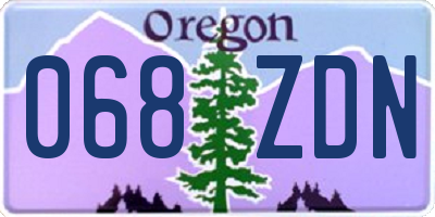 OR license plate 068ZDN