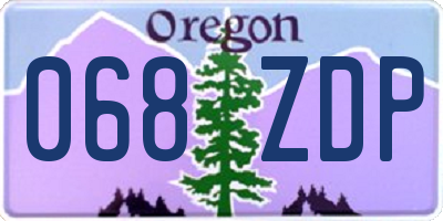 OR license plate 068ZDP