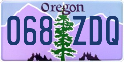 OR license plate 068ZDQ