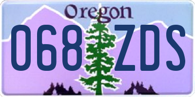 OR license plate 068ZDS