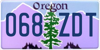 OR license plate 068ZDT