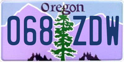 OR license plate 068ZDW
