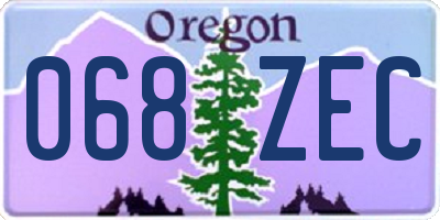 OR license plate 068ZEC