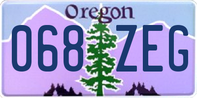 OR license plate 068ZEG