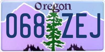 OR license plate 068ZEJ
