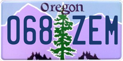 OR license plate 068ZEM