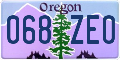 OR license plate 068ZEO