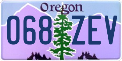 OR license plate 068ZEV