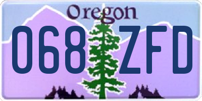 OR license plate 068ZFD