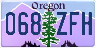 OR license plate 068ZFH
