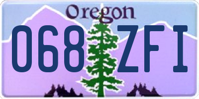 OR license plate 068ZFI