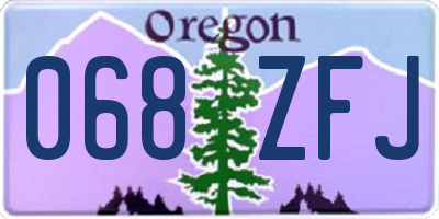 OR license plate 068ZFJ