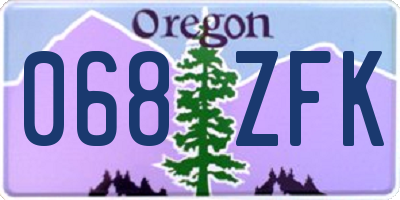 OR license plate 068ZFK