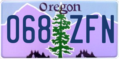 OR license plate 068ZFN