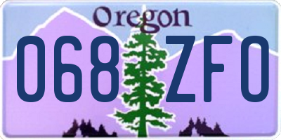 OR license plate 068ZFO