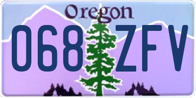OR license plate 068ZFV