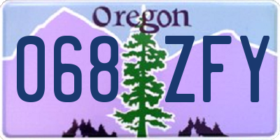 OR license plate 068ZFY