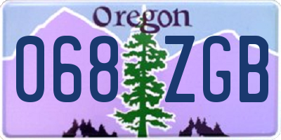 OR license plate 068ZGB