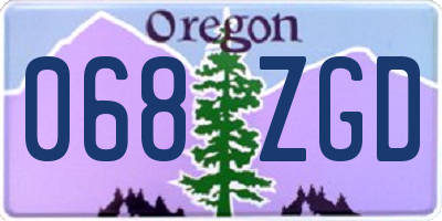 OR license plate 068ZGD