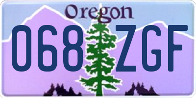 OR license plate 068ZGF