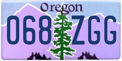OR license plate 068ZGG