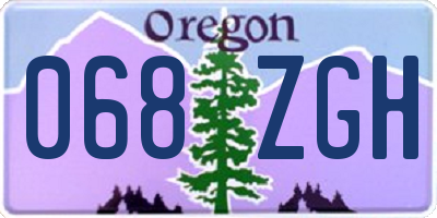 OR license plate 068ZGH
