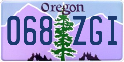 OR license plate 068ZGI