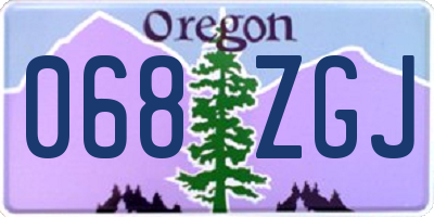 OR license plate 068ZGJ