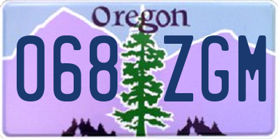 OR license plate 068ZGM