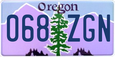 OR license plate 068ZGN
