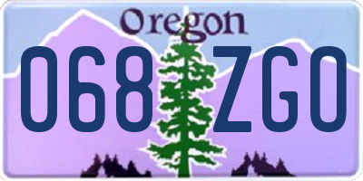 OR license plate 068ZGO
