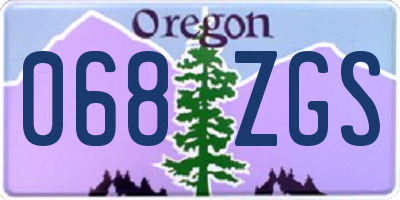 OR license plate 068ZGS