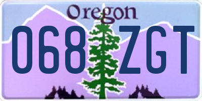 OR license plate 068ZGT