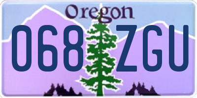 OR license plate 068ZGU