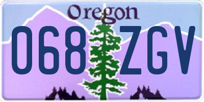 OR license plate 068ZGV