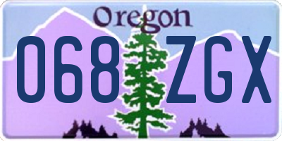 OR license plate 068ZGX