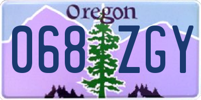 OR license plate 068ZGY